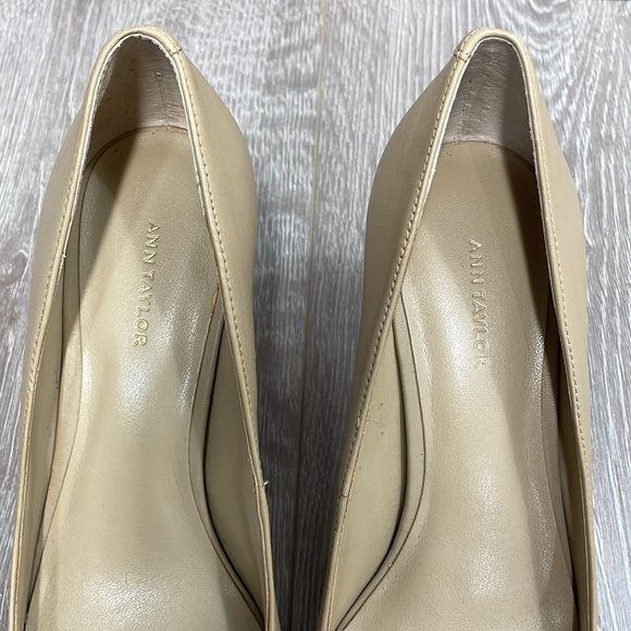 Ann Taylor Leather Pumps Heels Style 397174 Camel Nude 7M - Picture 6 of 16
